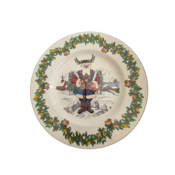 Vintage 1999 Spode Santas Around the World 5th Plate Porcelain Norwegian Santa - Picture 1 of 9